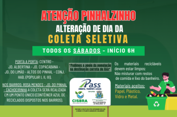 Alteração no dia de Coleta de Recicláveis no Município